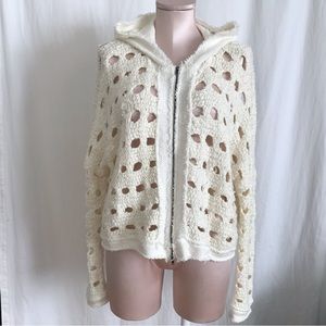 Free People Off White  crochet sweater, size L